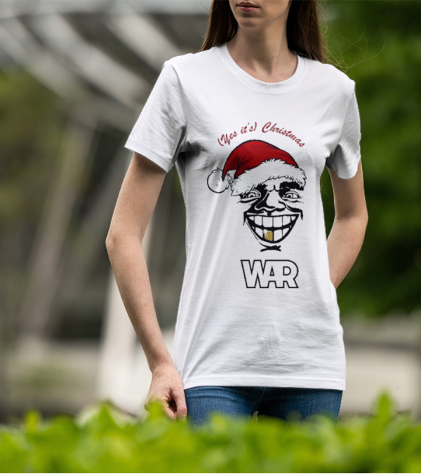 WAR Yes It’s Christmas Santa Grinning Face T-Shirt
