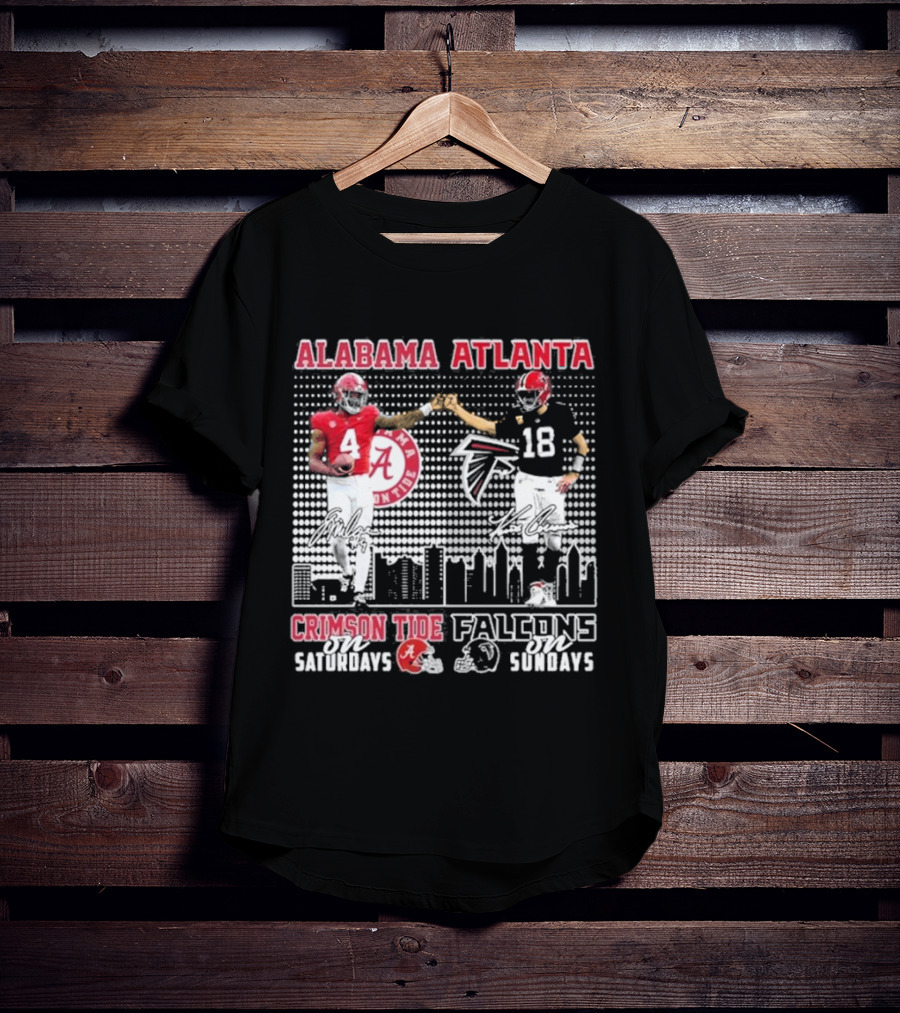 Alabama Atlanta Crimson Tide On Saturdays Falcons On Sundays T-Shirt