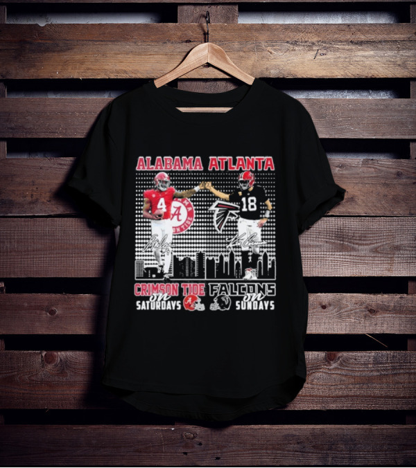 Alabama Atlanta Crimson Tide On Saturdays Falcons On Sundays T-Shirt