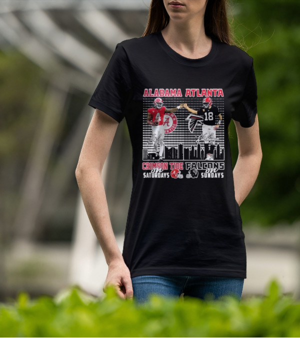 Alabama Atlanta Crimson Tide On Saturdays Falcons On Sundays T-Shirt