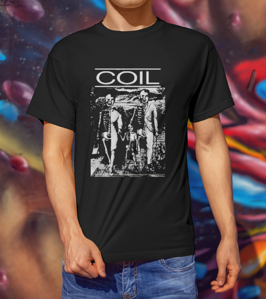COIL Unnatural History Compilation Bela Lugosi Makes Tracks Skeleton Family T-Shirt