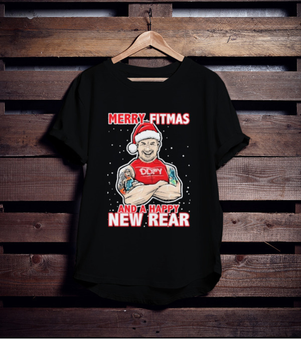 Merry Fitmas And A Happy New Rear DDPY Santa Hat Tattoos T-Shirt