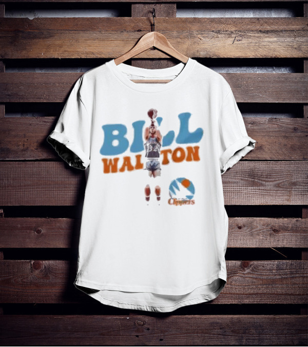 Bill Walton San Diego Clippers Basketball 70s Retro Style Logo And Player Action T-Shirt