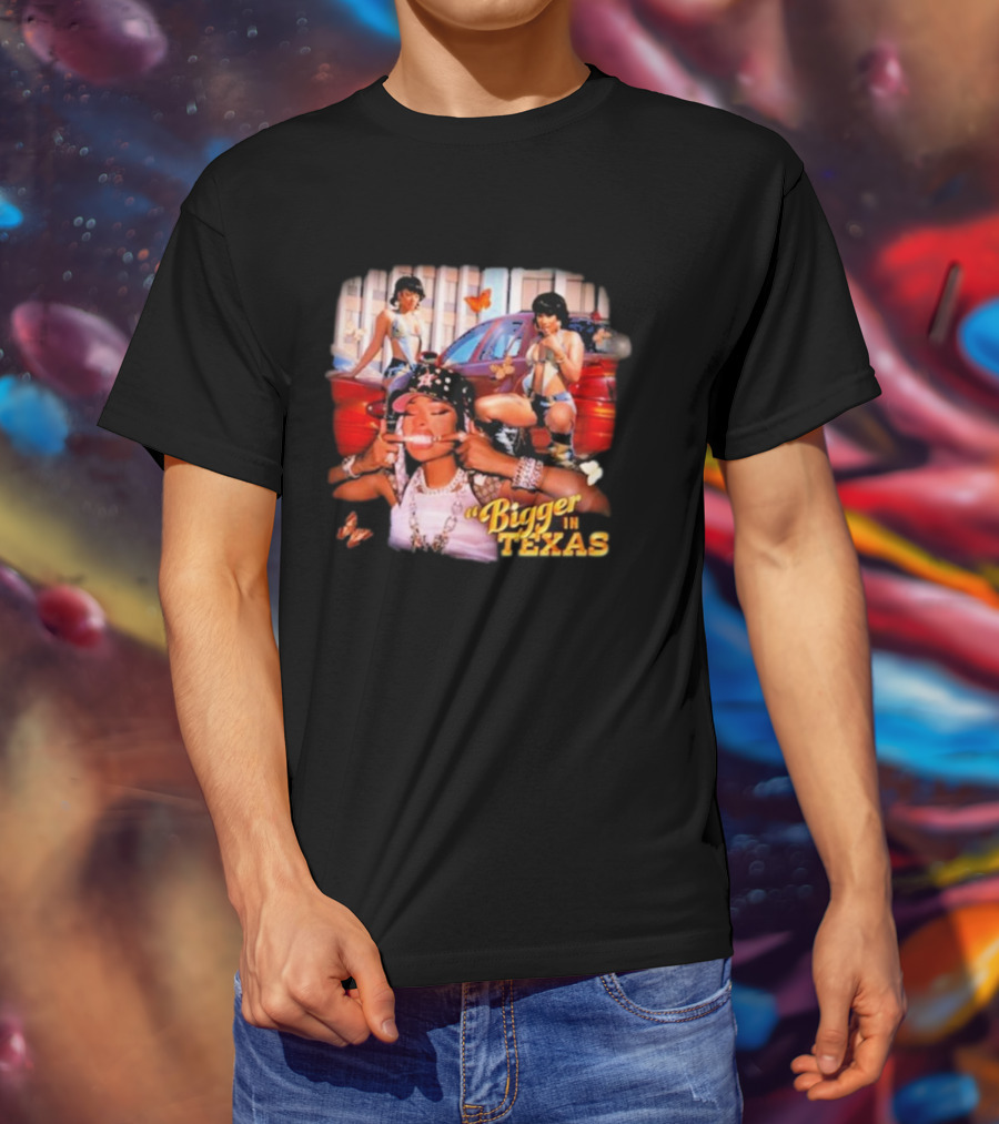 Bigger In Texas Retro Car And Girls T-Shirt