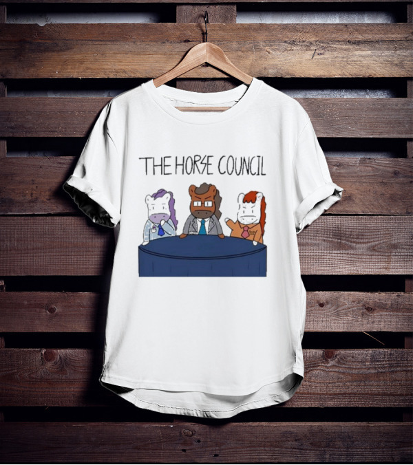 Jimothy Cool The Horse Council Cartoon Panel Meeting T-Shirt