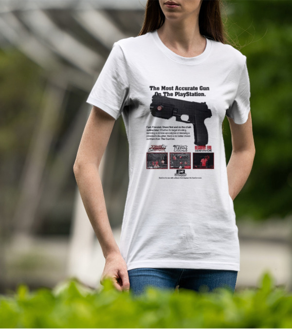 The Most Accurate Gun On The PlayStation Resident Evil Survivor Point Blank GunCon T-Shirt