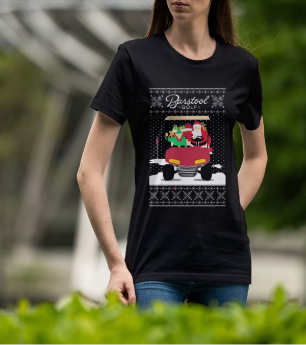 Golf Santa Golf Cart Ugly Christmas T-Shirt