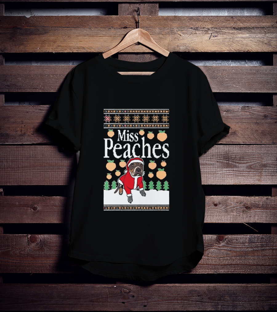 Miss Peaches Santa Pug Ugly Christmas Sweater T-Shirt