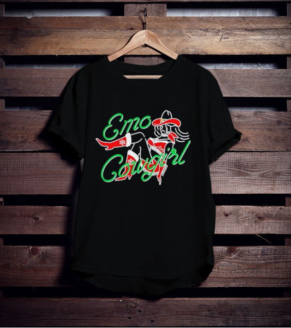 Emo Cowgirl Christmas Holiday T-Shirt