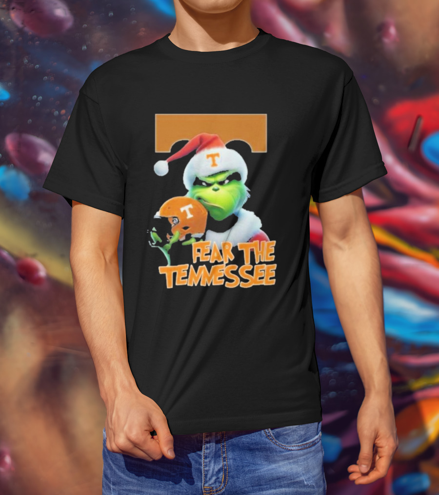 Fear The Tennessee Volunteers Grinch Football Helmets T-Shirt