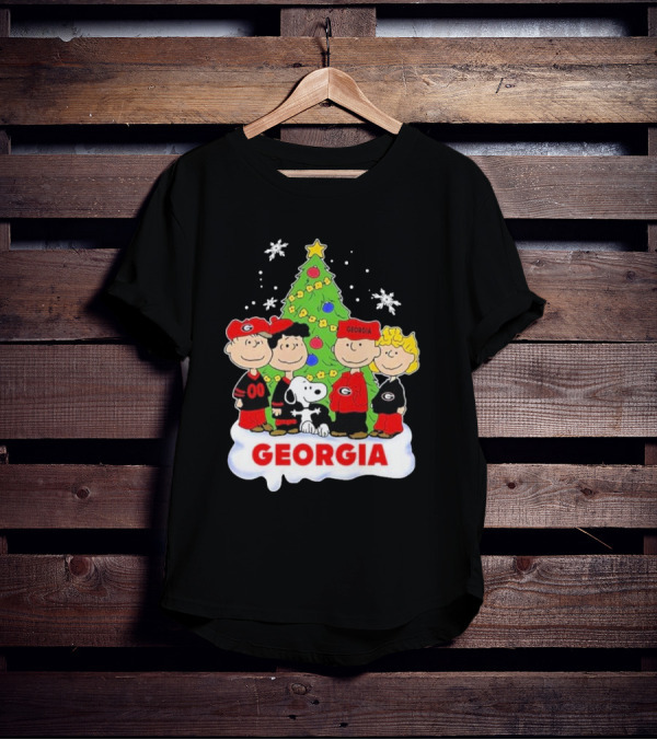 Georgia Bulldogs Snoopy And Friends Christmas T-Shirt