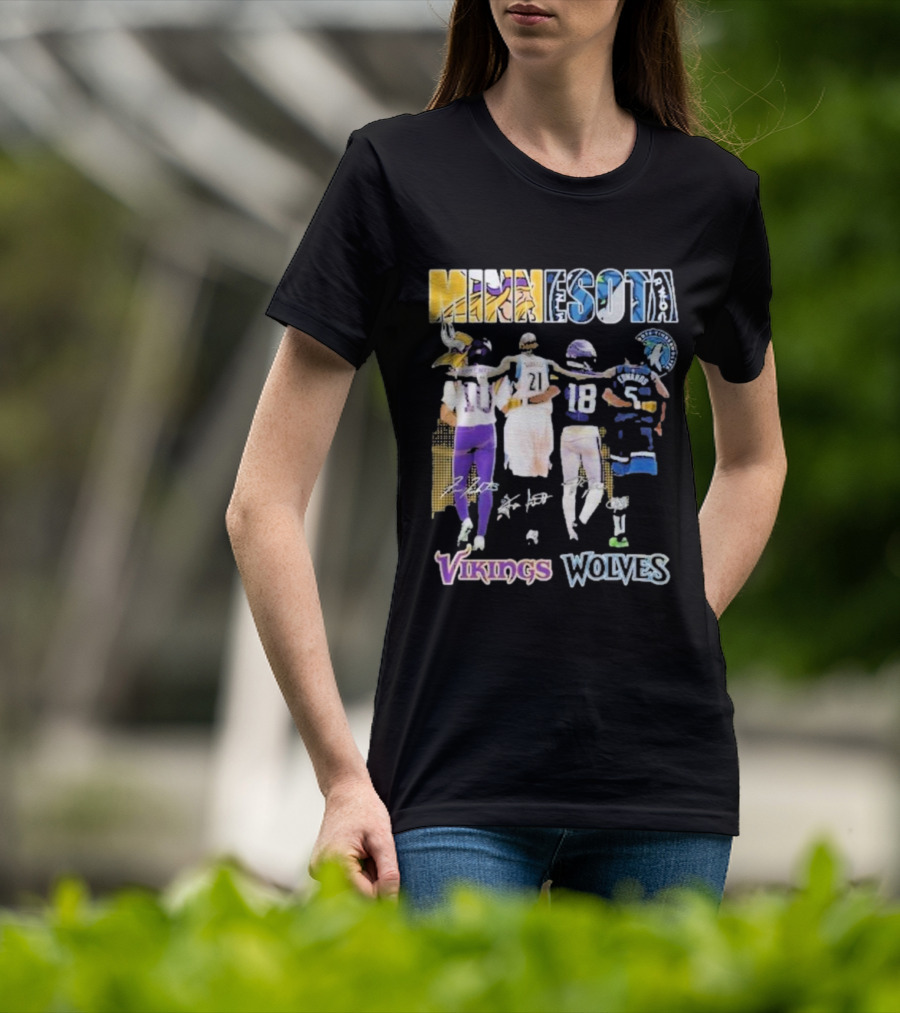 Minnesota Vikings Wolves Signature Collaboration T-Shirt