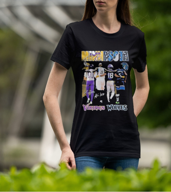 Minnesota Vikings Wolves Signature Collaboration T-Shirt