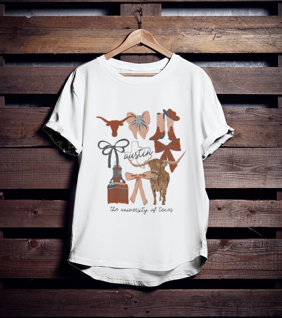 Austin Longhorns University Of Texas Icons And Symbols T-Shirt