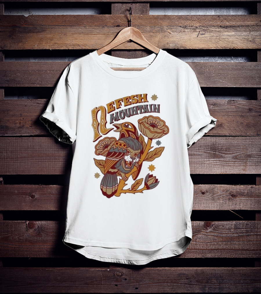 Nefesh Mountain Sparrow Vintage Floral Lion And Bird T-Shirt