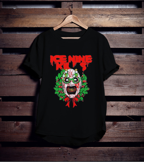Ice Nine Kills Horror Christmas Wreath Mask T-Shirt