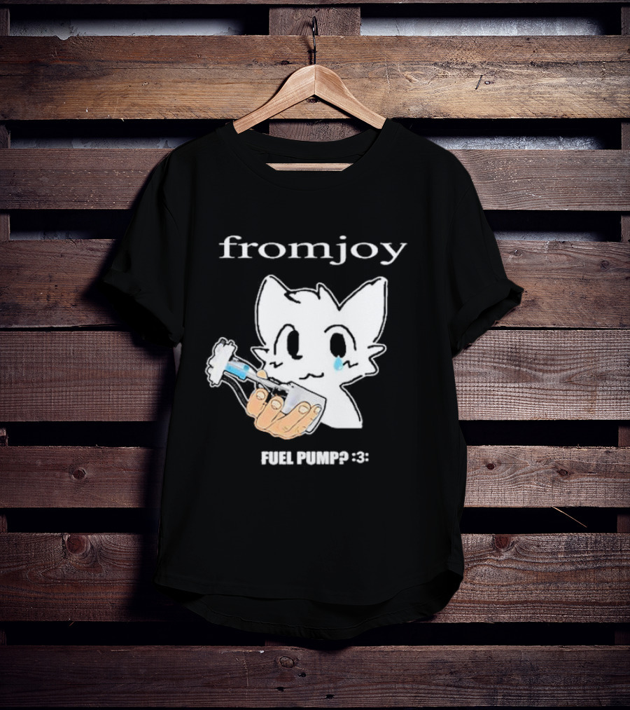 Fromjoy Fuel Pump Cute Cartoon With Tearful Cat Face T-Shirt