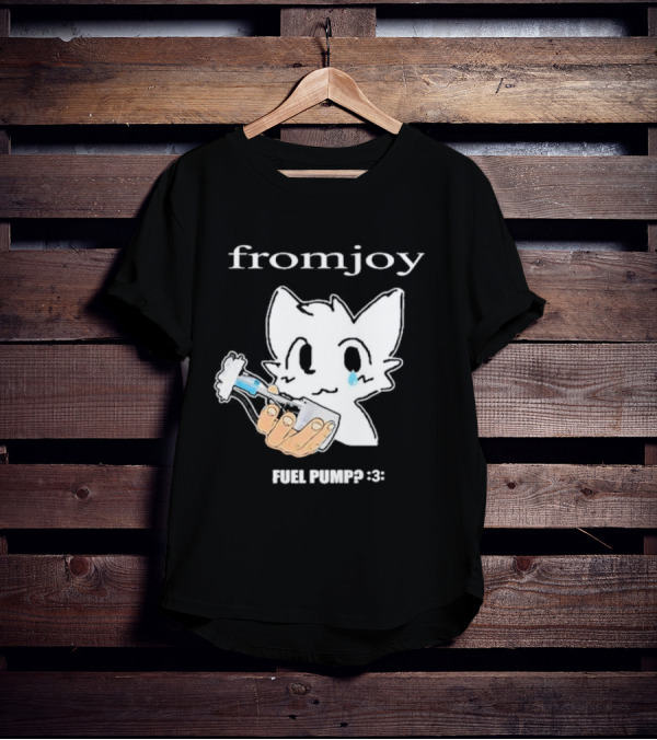 Fromjoy Fuel Pump Cute Cartoon With Tearful Cat Face T-Shirt