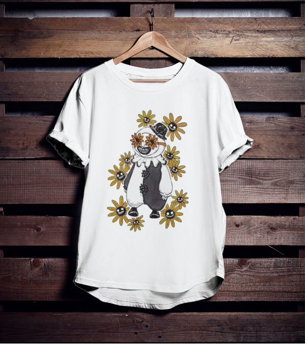 Terrifier 2 Chibi Art The Clown With Smiling Flowers T-Shirt