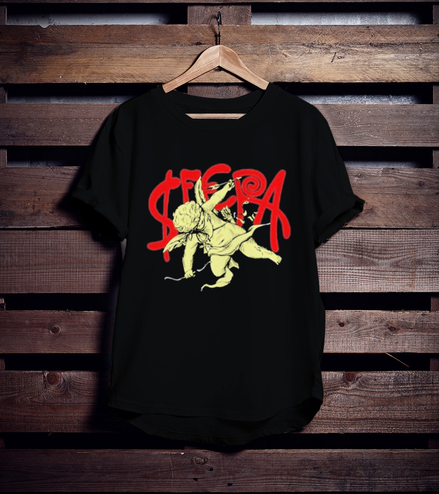 Sfera Ebbasta Cupido Cherub Red Lettering T-Shirt