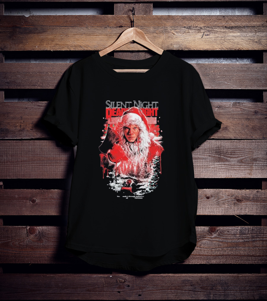 Silent Night Deadly Night Santa's Slay With Axe In Creepy Christmas Scene T-Shirt