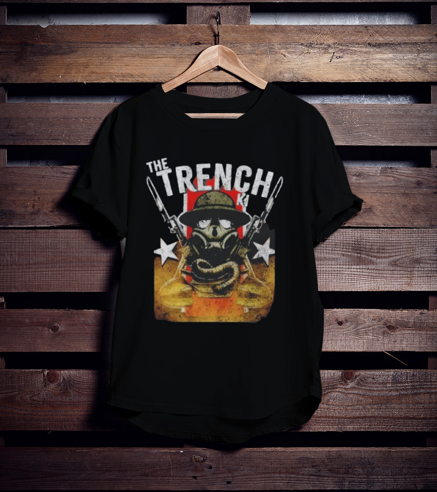The Fat Electrician The Trench King Soldier Gas Mask Stars T-Shirt