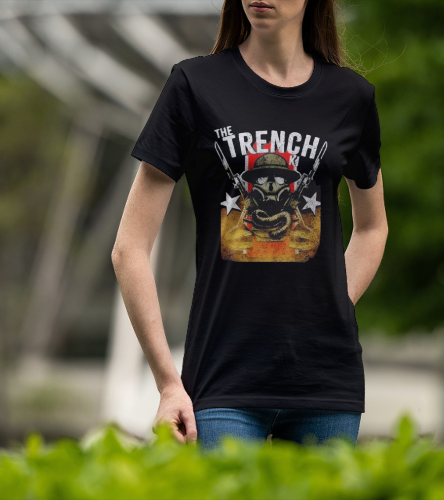 The Fat Electrician The Trench King Soldier Gas Mask Stars T-Shirt