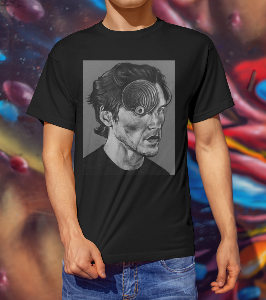 Ceo Of Jermart Jerma Uzumaki Manga Style Portrait Optical Illusion T-Shirt