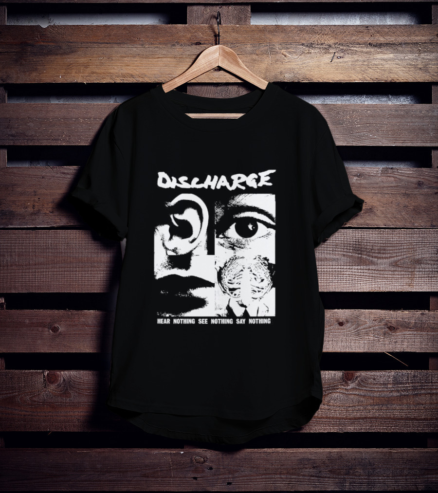 Discharge Hear Nothing See Nothing Say Nothing Band Iconic T-Shirt