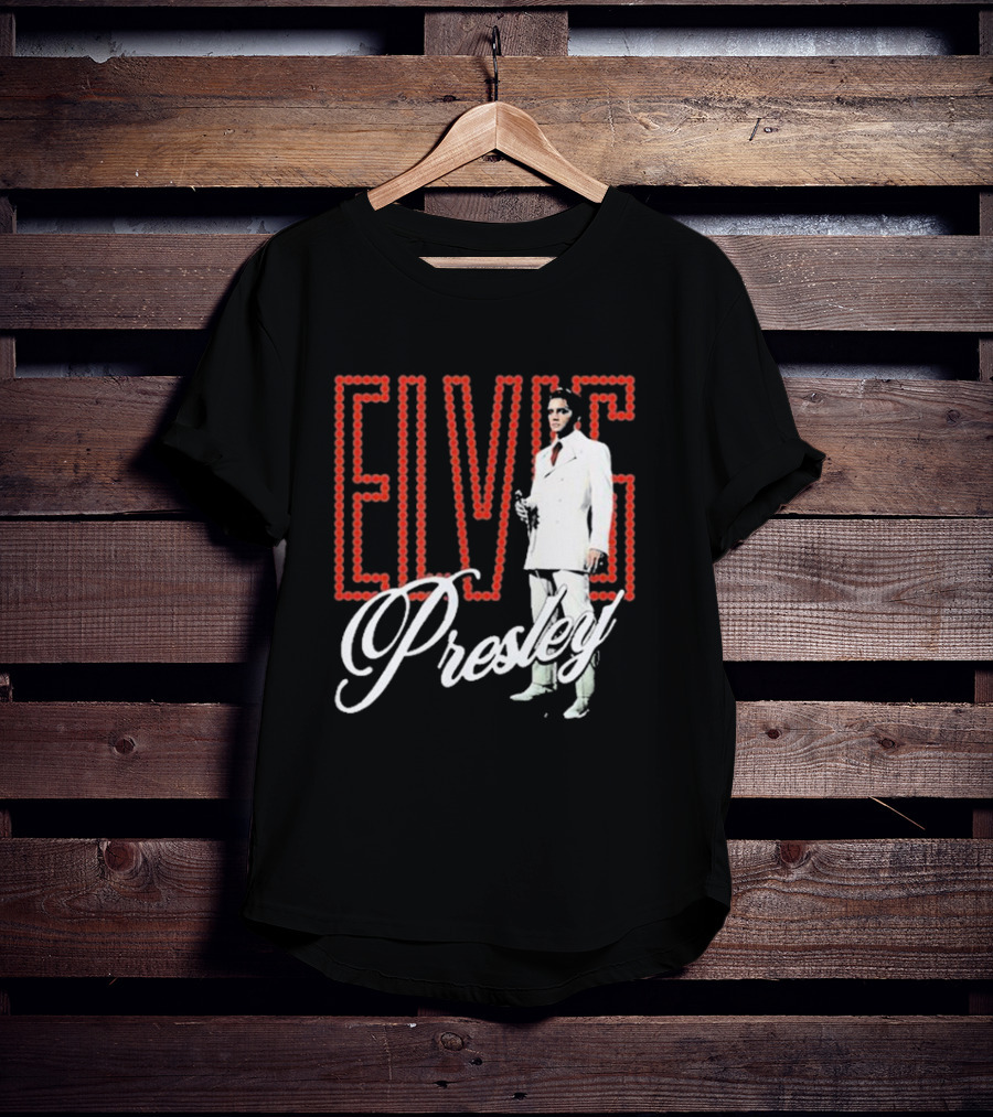 Elvis Presley White Suit Retro Lights T-Shirt