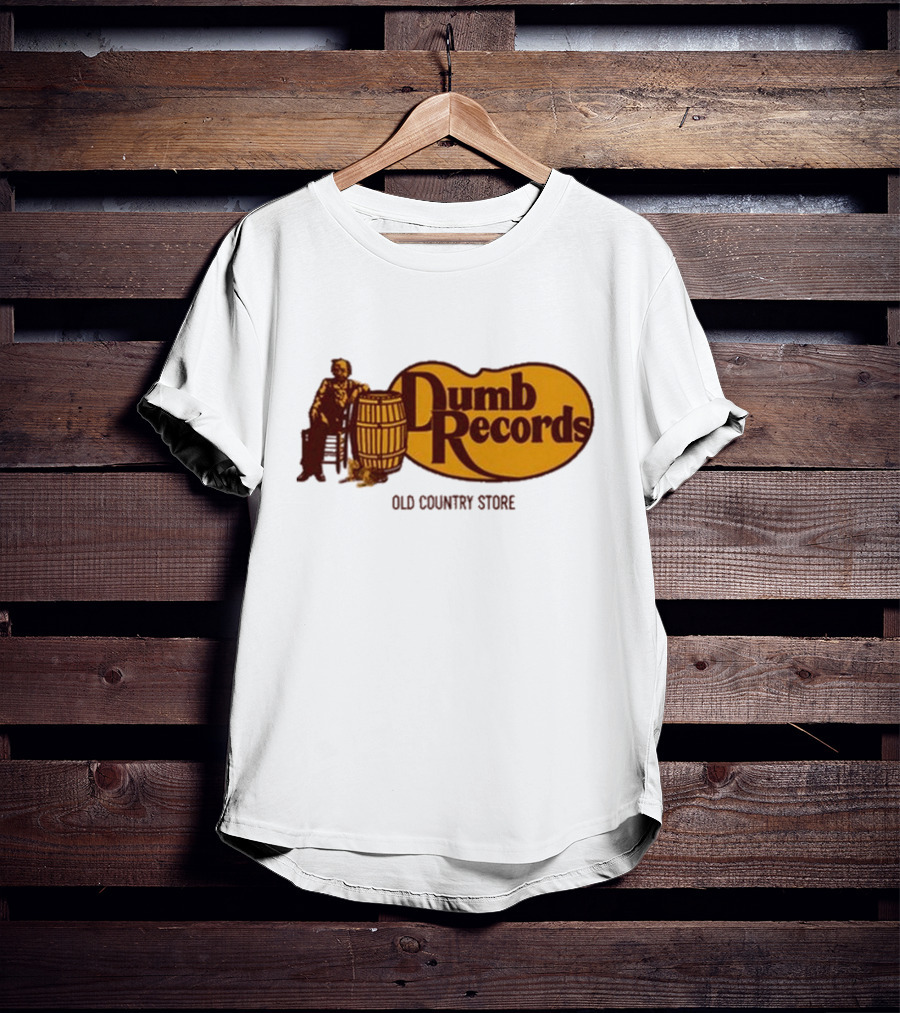 Dumb Records Old Country Store Barrel And Seated Figure T-Shirt
