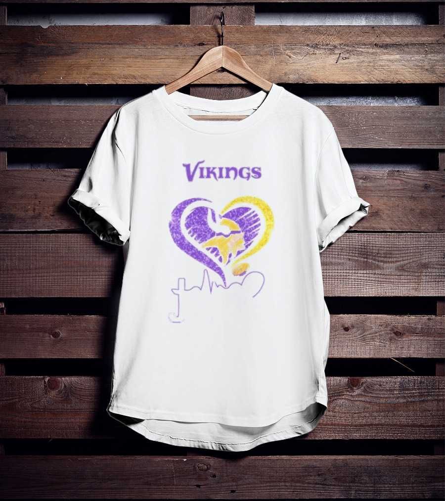 Vikings Heart Jesus Purple And Gold Minnesota T-Shirt