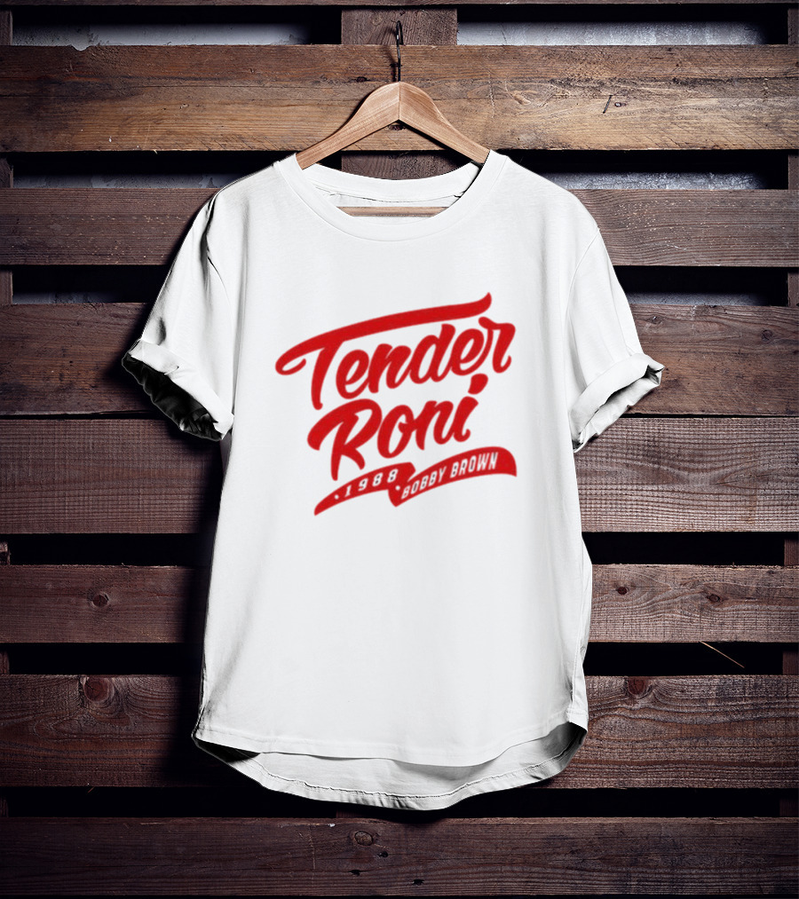 Tender Roni 1988 Bobby Brown Bold Red Lettering T-Shirt