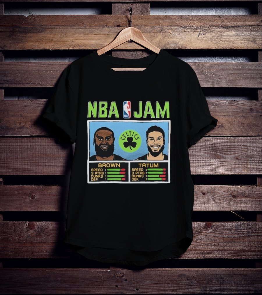 Nba Jam Celtics Brown Tatum Stats T-Shirt