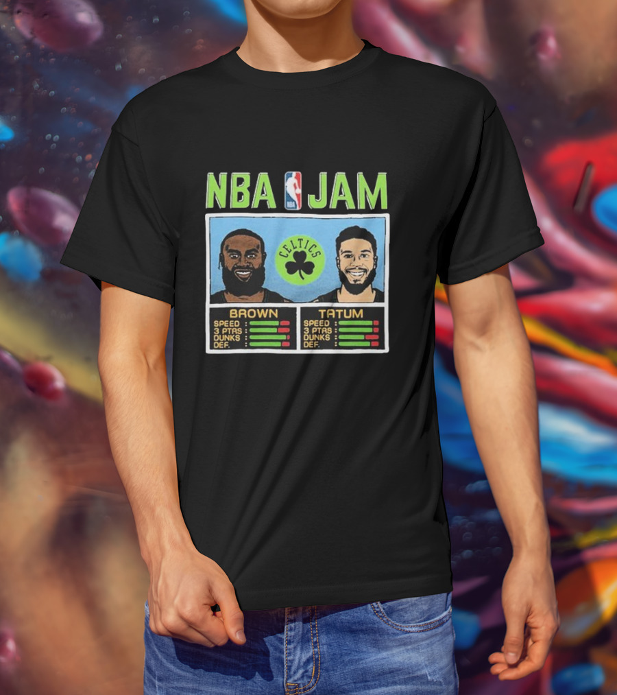 Nba Jam Celtics Brown Tatum Stats T-Shirt