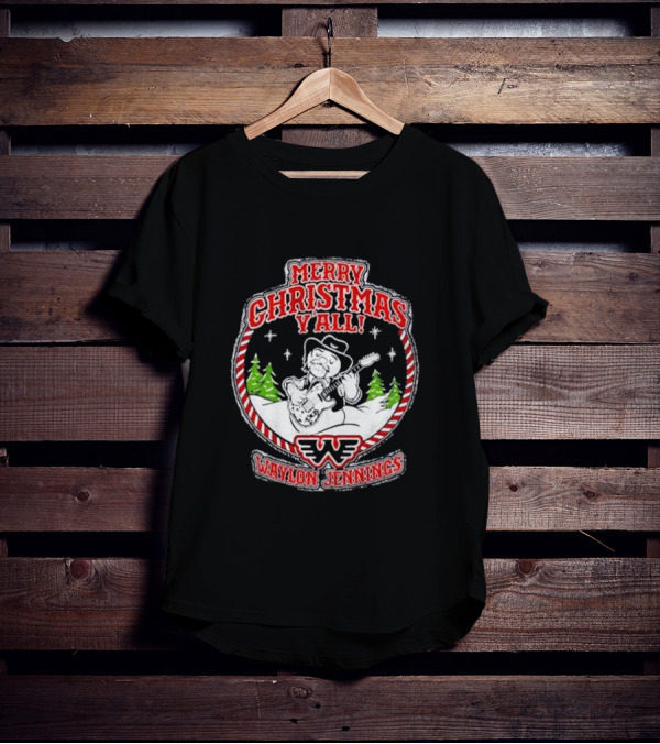 Merry Christmas Y'all Waylon Jennings T-Shirt
