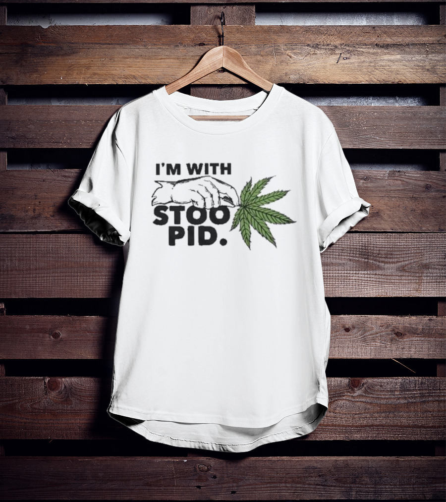 I'm With Stoopid Leaf Hand Graphic Visage T-Shirt