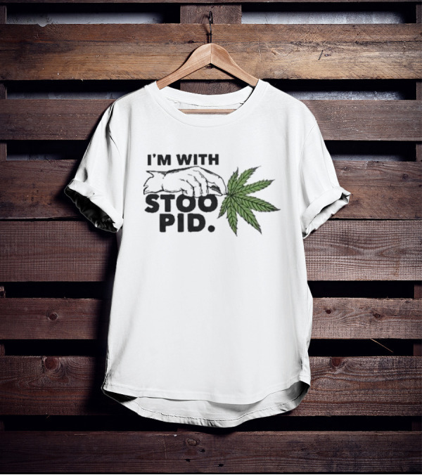 I'm With Stoopid Leaf Hand Graphic Visage T-Shirt