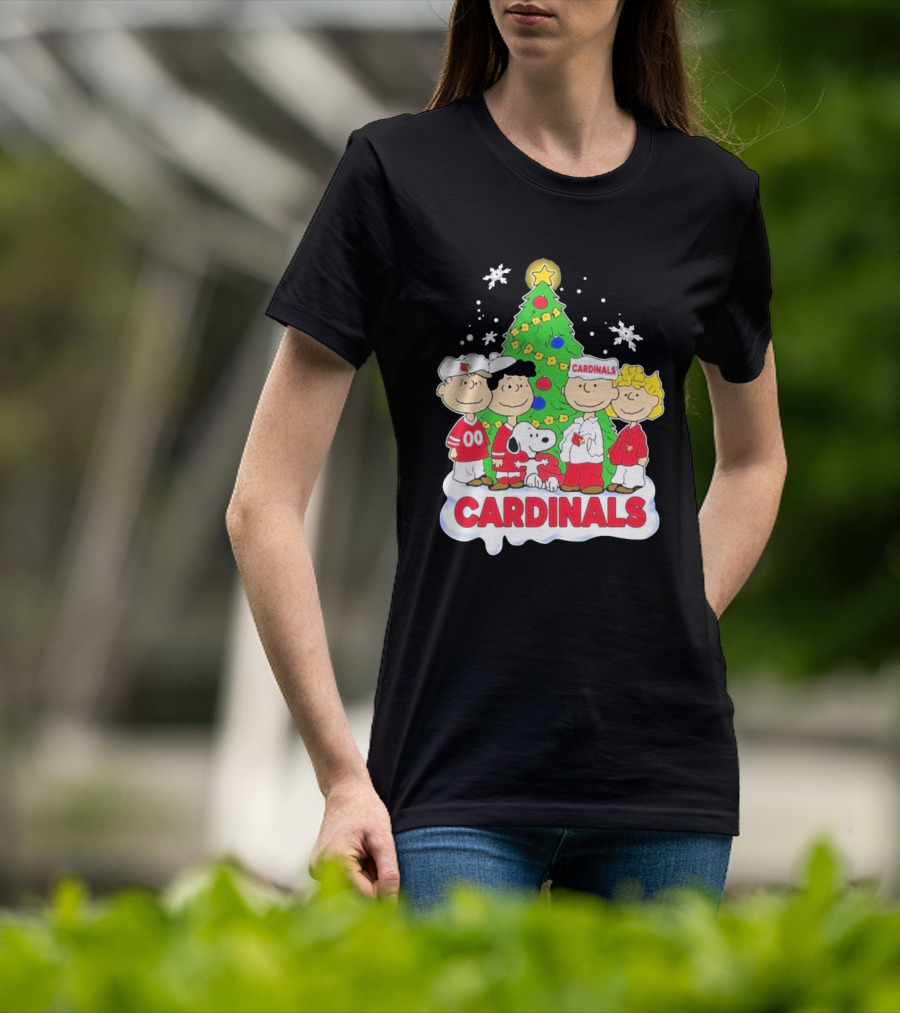 Arizona Cardinals Snoopy Christmas Peanuts Characters Cardinals Fans T-Shirt