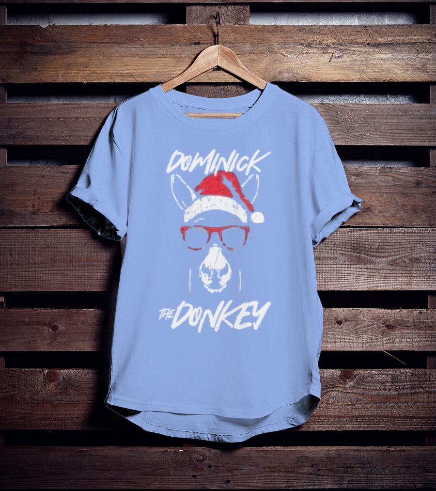 Dominick The Donkey Santa Hat Christmas Holiday T-Shirt