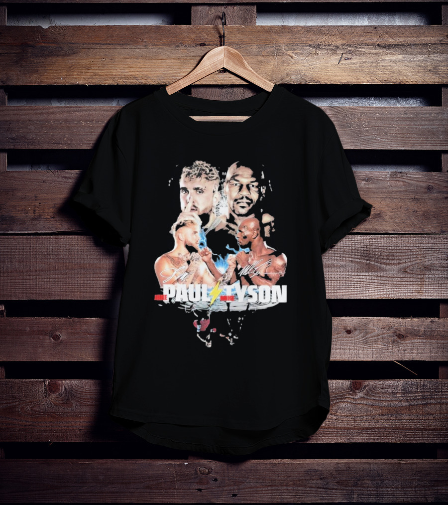 Jake Paul Mike Tyson Signature Lightning Faceoff Collaboration T-Shirt