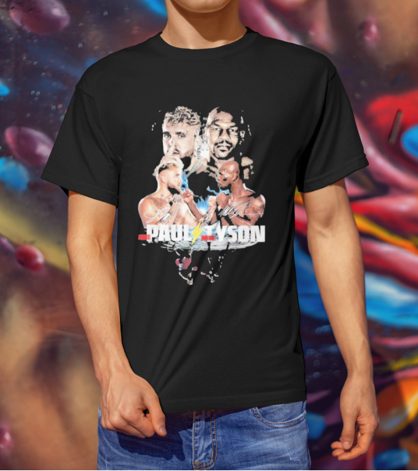 Jake Paul Mike Tyson Signature Lightning Faceoff Collaboration T-Shirt