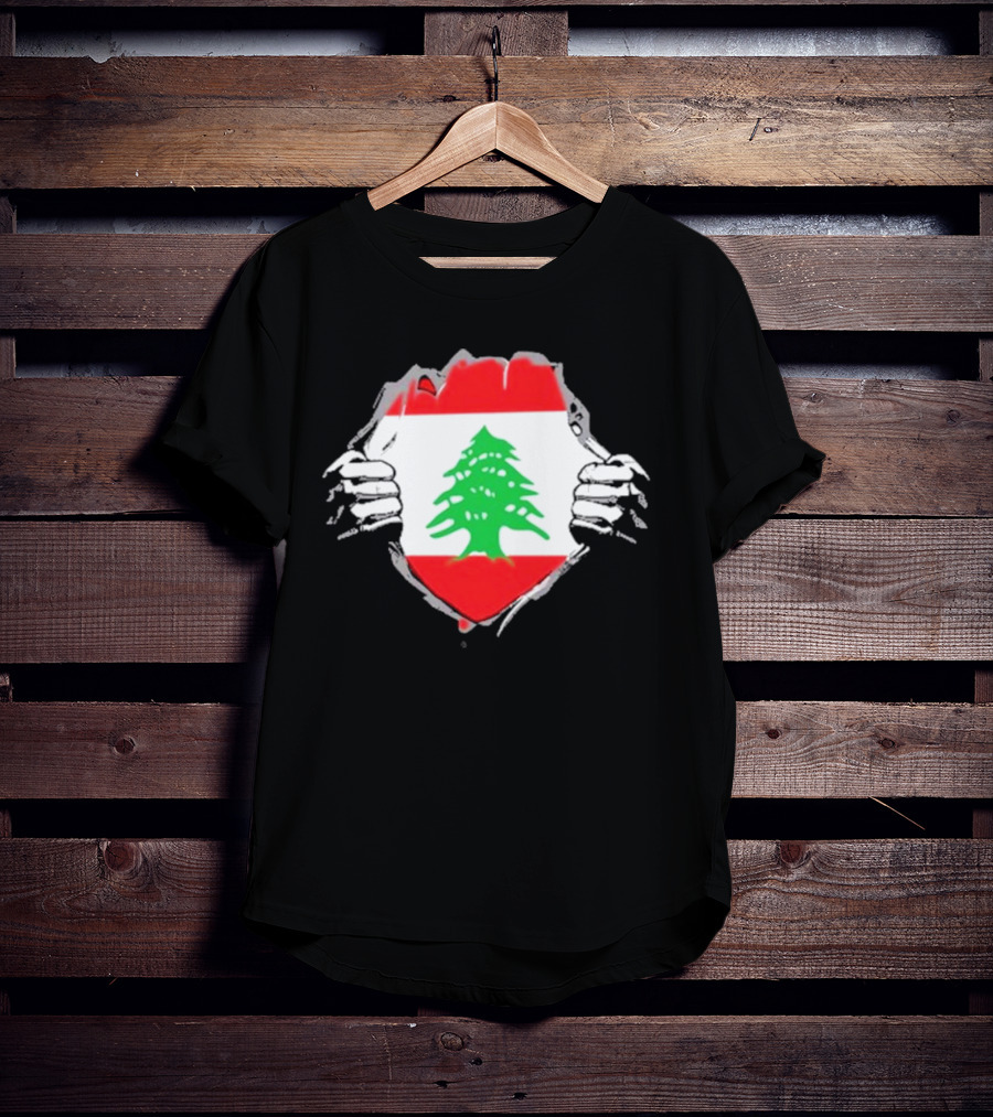 Lebanon Cedars Rugby League Lebanese Superhero Flag Icon T-Shirt