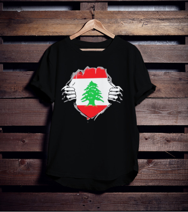 Lebanon Cedars Rugby League Lebanese Superhero Flag Icon T-Shirt