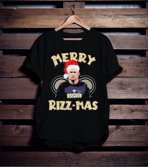 New Orleans Saints Merry Rizz-Mas Santa Hat Coach T-Shirt