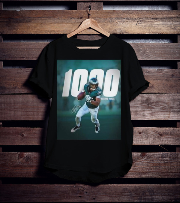 1000 Rushing Yards Football Player Signature T-Shirt
