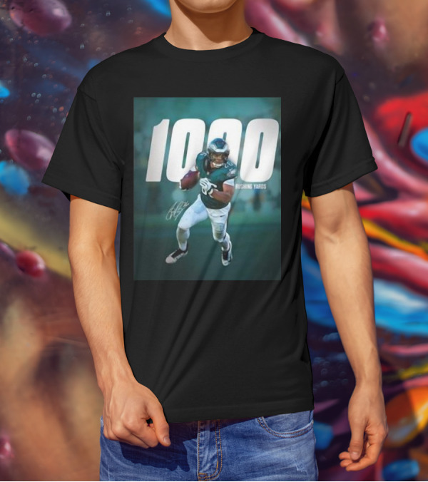 1000 Rushing Yards Football Player Signature T-Shirt