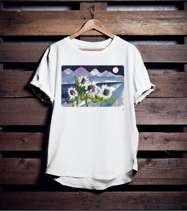 Sunflowers Under Starry Mountain Night - Big Thief Mema Mooowers T-Shirt
