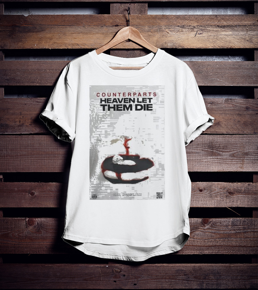 Counterparts Heaven Let Them Die EP Cover Glitch Effect Blood T-Shirt