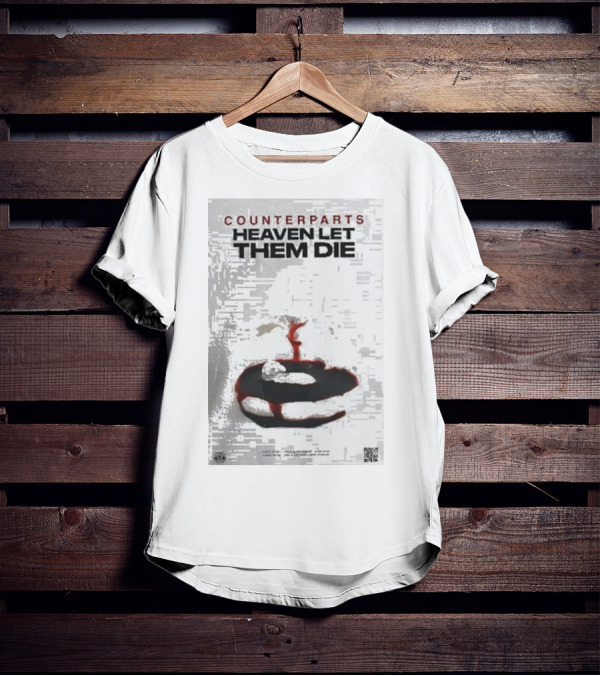 Counterparts Heaven Let Them Die EP Cover Glitch Effect Blood T-Shirt